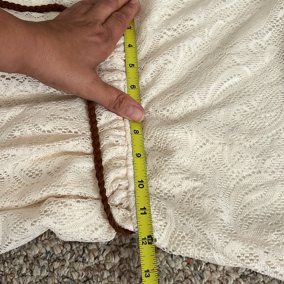 Rue 21β’ Cream Lace Slip On Skater Dress with Belt, Fully Lined, Size M - Picture 12 of 16